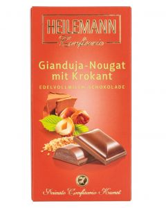 Edelvollmilch-Schokolade GIANDUJA-NOUGAT mit Krokant von Heilemann, 100g