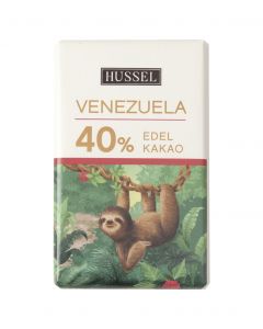 Edelvollmilchschokolade Venezuela 40% Kakao von Hussel, 7,5g Täfelchen