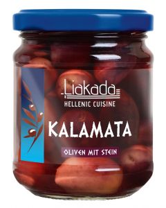 Liakada Kalamata Oliven im Glas, 212 ml