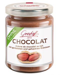 Grashoff CHOCOLAT Milch Schoko-Creme mit gerösteten und gehackten Erdnüssen, 235 g