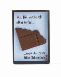 Schokoladenrelief "Mit Dir würde ich alles teilen...", Edelvollmilchschokolade von arko, 35g
