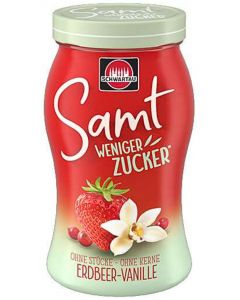 Fruchtaufstrich SAMT WENIGER ZUCKER Erdbeer-Vanille von Schwartau, 255g