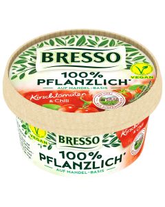 BRESSO Brotaufstrich 100% PFLANZLICH mit Kirschtomaten & Chili, 140g