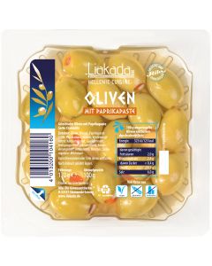 Liakada grüne Oliven mit Paprikapaste, 170 g