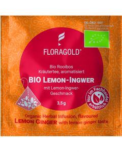 Bio Rooibostee Lemon Ingwer 100er Pyramidenbeutel von Floragold,