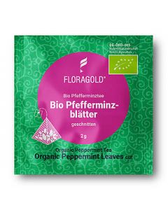 Bio Pfefferminzblätter geschnitten 100er Pyramidenbeutel von Floragold,