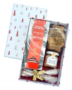 Premium-Geschenkbox WEIHNACHTSTEE-ZEIT mit Tee, Gebäck und Honig