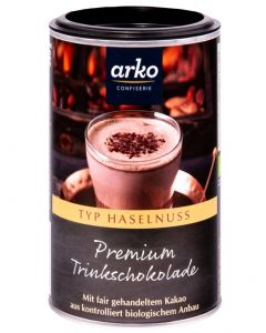 BIO Trinkschokolade HASELNUSS von arko, 250 g
