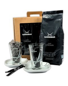 LATTE MACCHIATO Geschenkset mit Caffee Crema und Geschirr von Sansibar