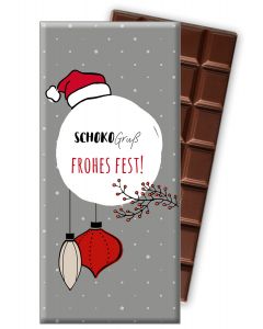 Schokogruss FROHES FEST Premium Schokoladentafel von Meybona, 100g