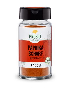 Paprika scharf gemahlen im Glas von Probio, 35g