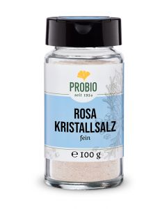 Rosa Kristallsalz im Glas von Probio, fein, 100g