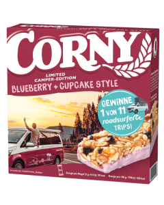 Müsliriegel CAMPER-EDITION Blueberry + Cupcake Style von Corny, 6x23g