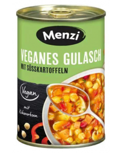 Veganes Gulasch mit Süßkartoffeln von Menzi, 400g