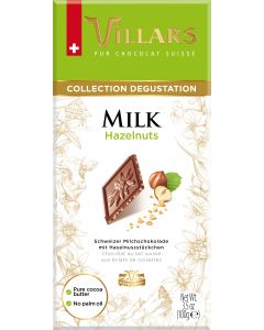Schweizer Milchschokolade MILK HAZELNUTS mit Haselnussstückchen 100g von Villars