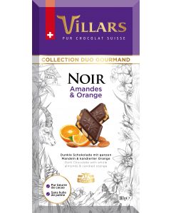 Schweizer Zartbitter Schokolade mit ganzen Mandeln und Orange 180g von Villars