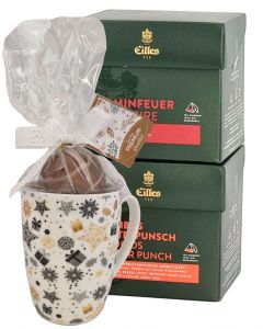 EILLES TEE weihnachtliches Geschenkset mit Schoko-Tasse und Tee