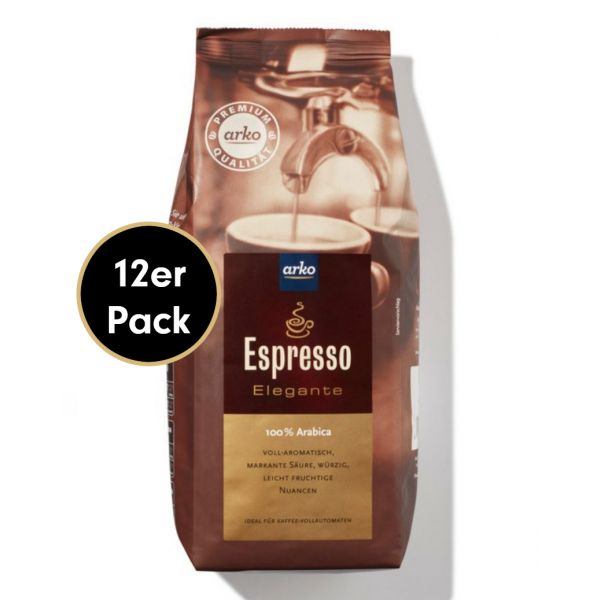 Espresso-Sparpaket ESPRESSO Elegante von arko, 12x500g Bohnen
