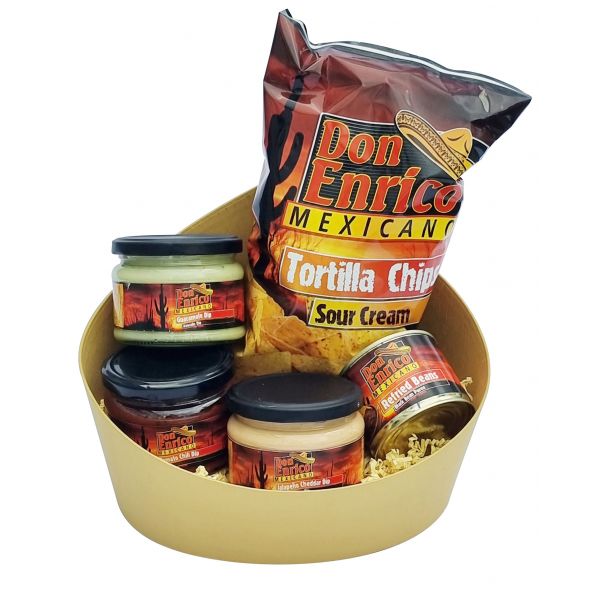 Premium-Geschenkkorb DON ENRICO mit Tortilla Chips, Dips & Bohnen