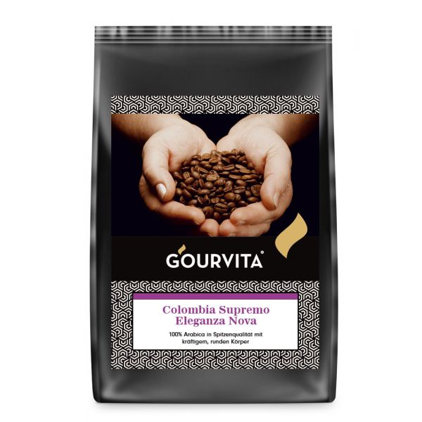 Kaffee COLOMBIA SUPREMO ELEGANZA NOVA von Gourvita, 500g Bohnen