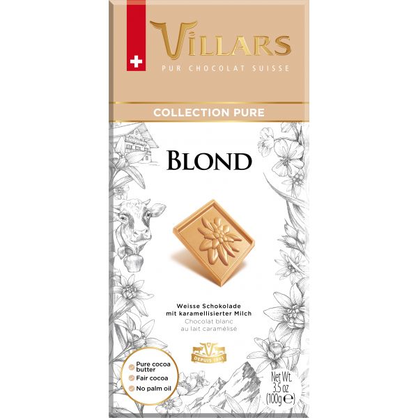 Schweizer Weisse Schokolade BLOND mit karamellisierter Milch 100g von Villars